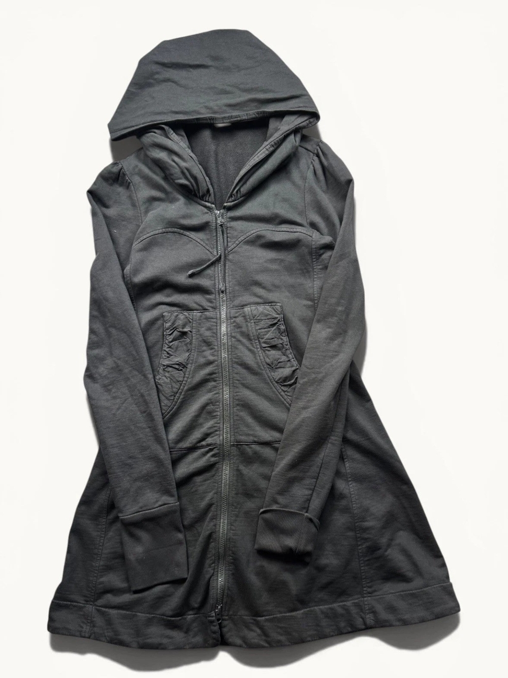 Prairie Underground Long Cloak Hoodie Grey Sz M Cotton USA Made Zip Up